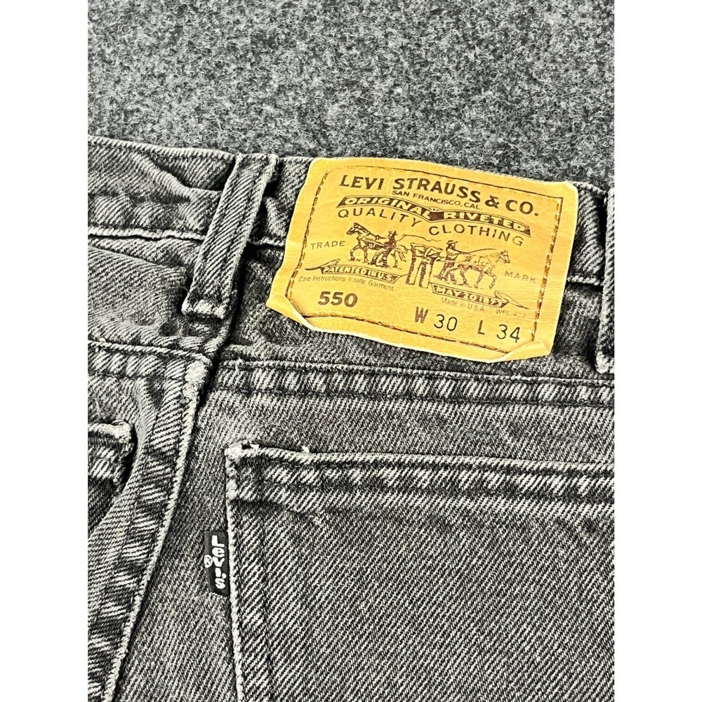 Vintage Levi's 550 Jeans Mens 28x26 Faded Black Gray USA Made Relaxed Tapered - Picture 4 of 10